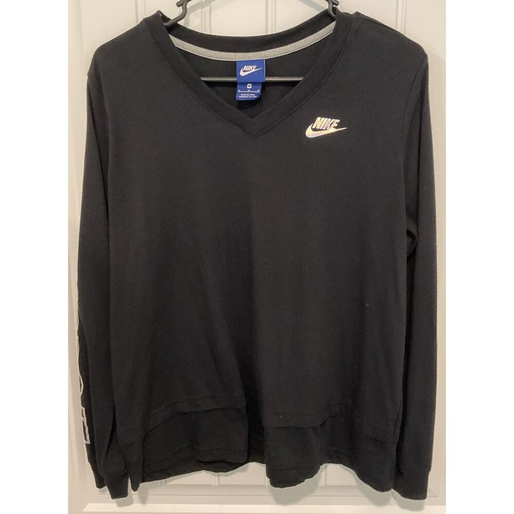 Women’s Black Nike “Just Do It” Lightweight Long Sleeve Logo Printed Shirt Med